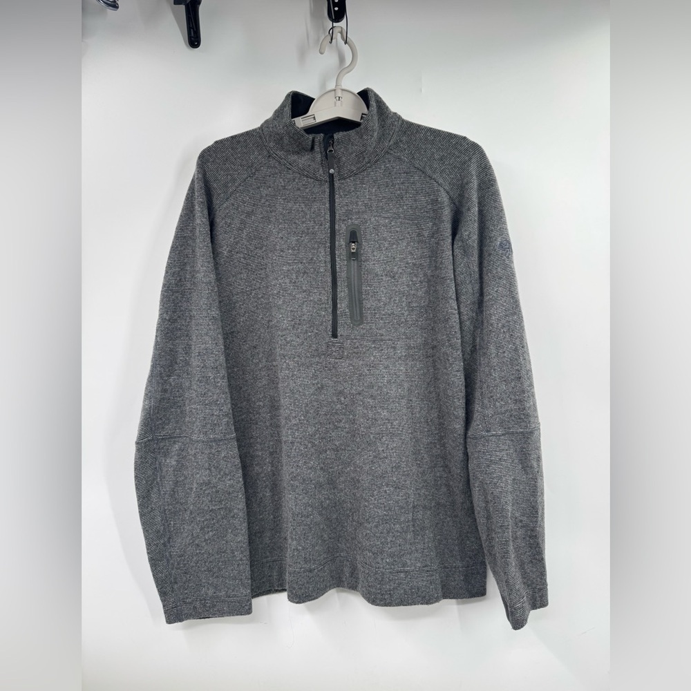 Mountain Hardwear Sweater Mens M Gray 1/4 Zip Pullover Wool Blend Outdoor